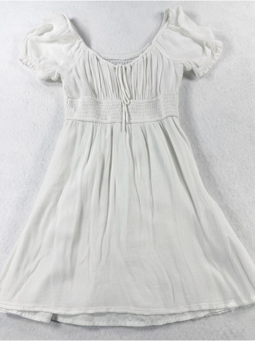 Hollister White Cottagecore Smocked Mini Dress Size Small